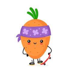 Cute happy smiling skater carrot character