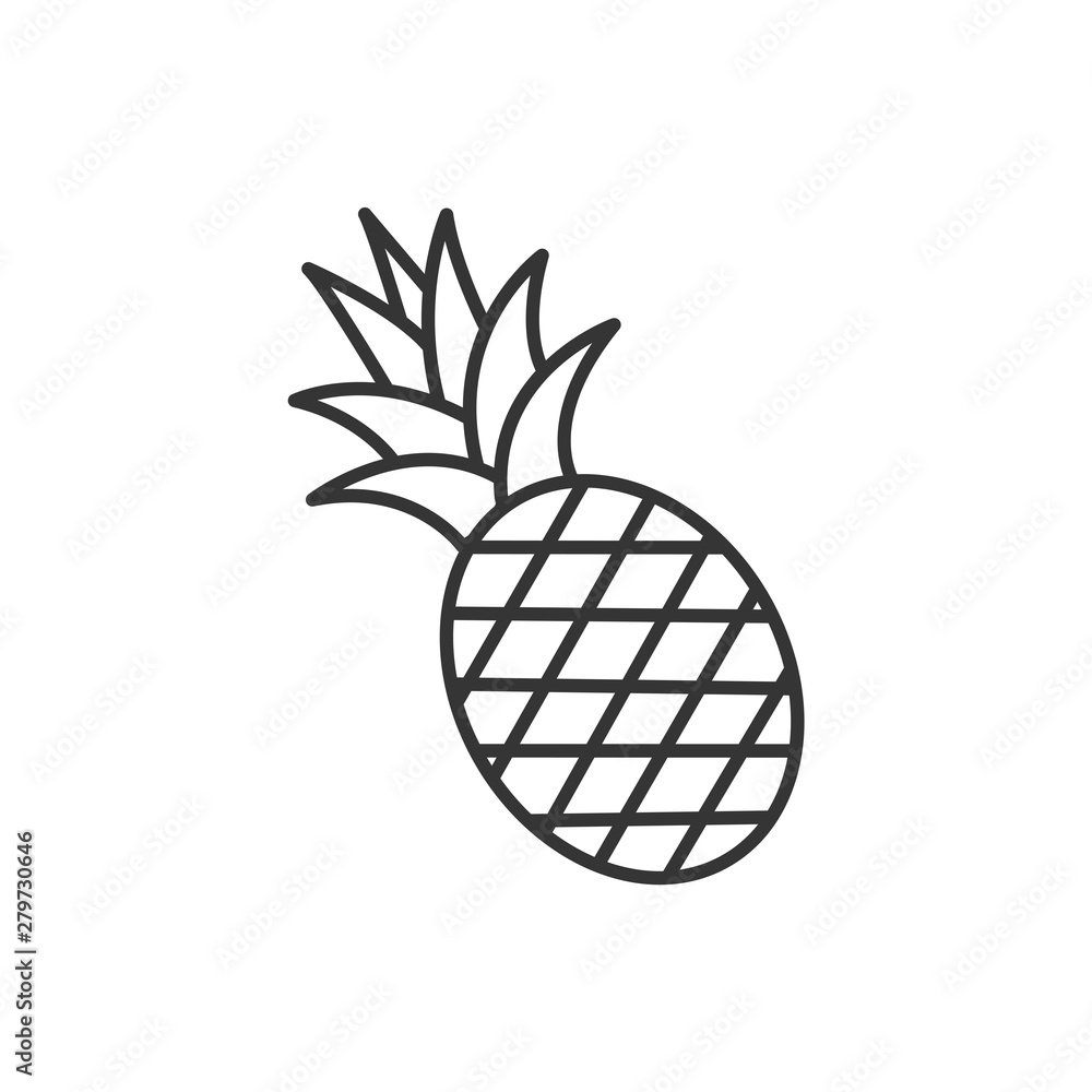 Poster tropic fruit pineapple icon template color editable. pineapple symbol vector sign isolated on white 