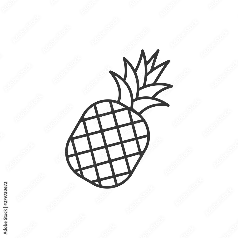Poster tropic fruit pineapple icon template color editable. pineapple symbol vector sign isolated on white 