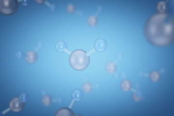 Molecular structure 3D model illustration of water