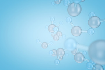 Fototapeta na wymiar Molecular structure 3D model illustration of water