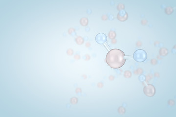 Molecular structure 3D model illustration of water