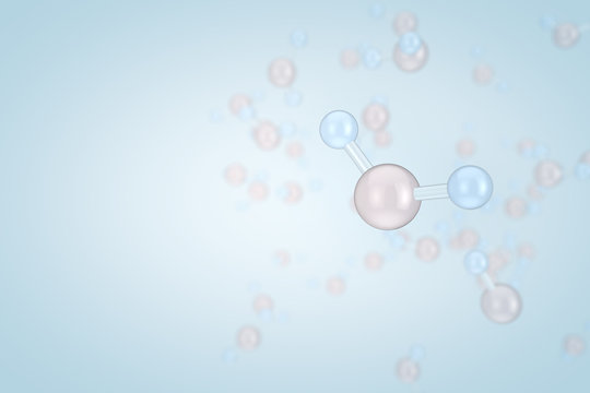 Molecular structure 3D model illustration of water