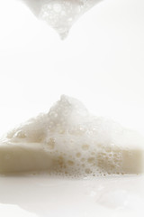 Bar soap with the bubbles
