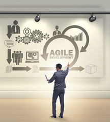 Businessman in agile software development concept