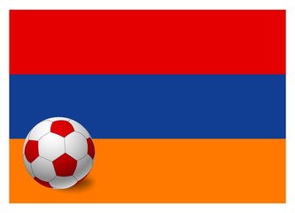 armenia flag and soccer ball