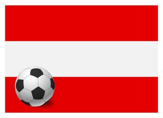 Fototapeta premium Austria flag and soccer ball