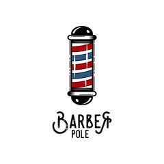 barber pole vintage logo design