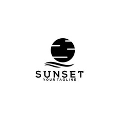 sunset simple logo design