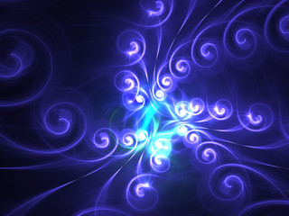 blue abstract fractal background 3d rendering illustration