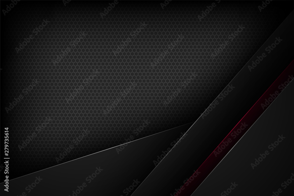 Poster black abstract vector background with overlapping characteristics.