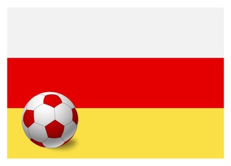 south ossetia flag and soccer ball