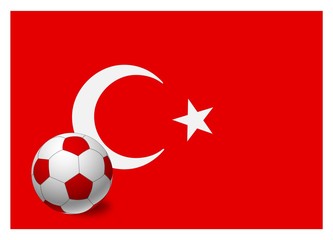 Turkey flag and soccer ball