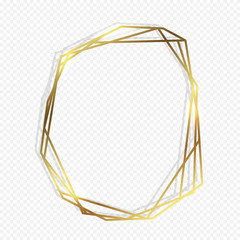 Gold polygonal frame design with geometric and diamond shape