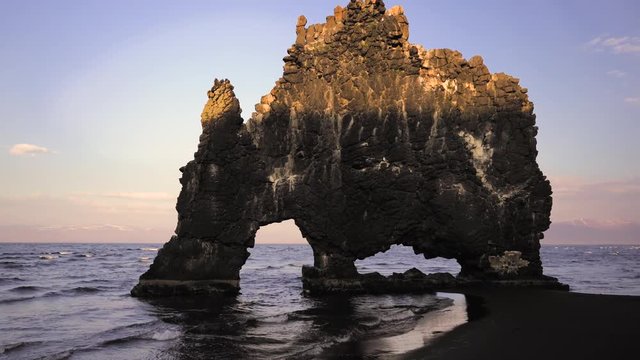 Different shots, including slowmo, roll, dolly in all types of light showing Hvitserkur rock in Iceland. Shot on the Sony a7iii and the Ronin S.