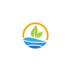water nature green leaf logo