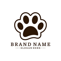 Dog Foot logo Design Vector Template. Dog icon logo vector