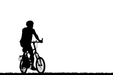 Cycling Silhouette on white background