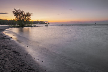 sunset time at sibbald point beach Ontario Canada