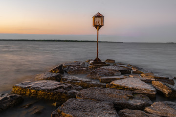 sunset time at sibbald point beach Ontario Canada