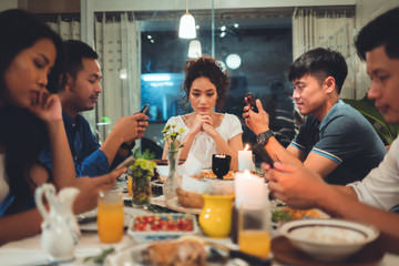 Asian women she feels lonely that her friend played the phone