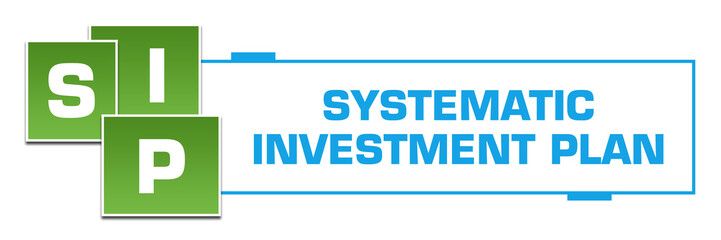 SIP - Systematic Investment Plan Green Blue Squares Left Box 