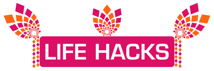 Life Hacks Pink Orange Floral Elements 