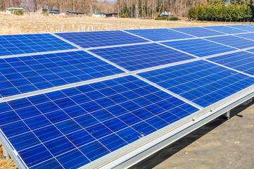  Solar power panels ,Photovoltaic modules for innovation green energy for life with blue sky...