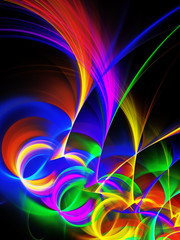 rainbow abstract fractal background 3d rendering illustration