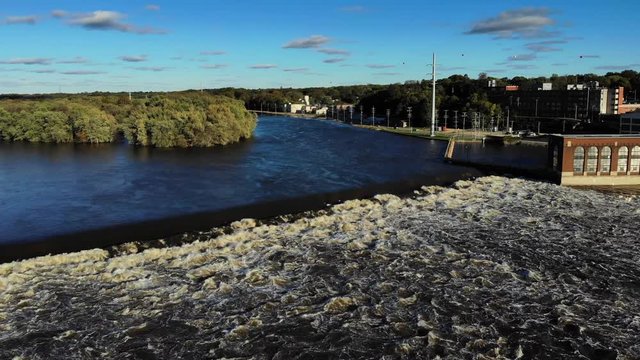 Rock River Dam in Dixon, aerial view