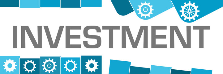 Obraz premium Investment Blue Random Shapes Gears 