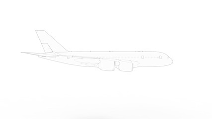 Fototapeta na wymiar 3d rendering of a jumbo jet airplane isolated in white background