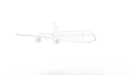 3d rendering of a jumbo jet airplane isolated in white background