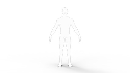 3d rendering of a male cad model person isolated in white background