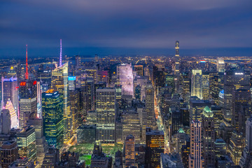 New York City Skyline at Blue Hour, viewed from Empire State Building