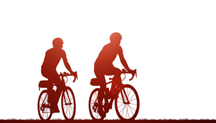 Fototapeta premium Cycling Silhouette on white background
