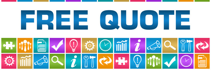 Free Quote Colorful Box Grid Business Symbols 