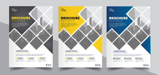 Brochure design, cover modern layout, annual report, poster, flyer in A4 with colorful triangles