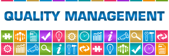 Quality Management Colorful Box Grid Business Symbols 