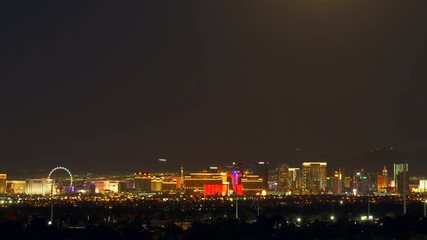 City of Las Vegas Strip Moonrise Time-lapse