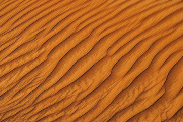 The structure of dunes in the desert, Dubai, United Arab Emirates.Close up.Areal view.