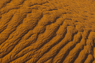 The structure of dunes in the desert, Dubai, United Arab Emirates.Close up.Areal view.