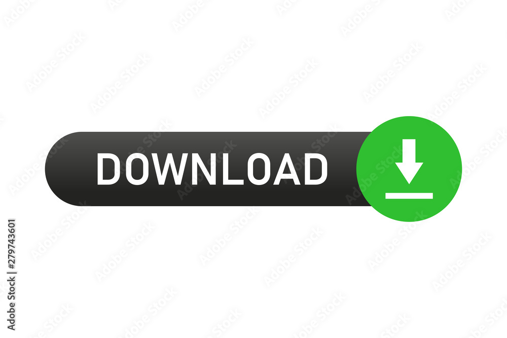 Poster download button isolated web element for application or websites. button for buy or download.
