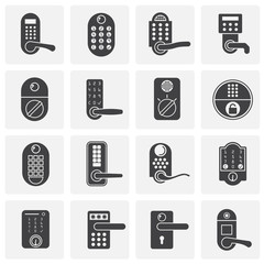 Smart lock icons set on background for graphic and web design. Simple illustration. Internet concept symbol for website button or mobile app.