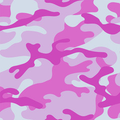 Military camouflage seamless pattern. Khaki texture. Trendy background. Abstract color vector illustration. For design wallpaper, wrapping paper, fabric.