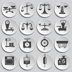 Scale related icons set on background for graphic and web design. Simple illustration. Internet concept symbol for website button or mobile app.