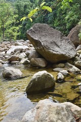 Naklejka na ściany i meble rocks stone and waterfall in South Thailand