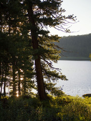 Evening on the lake in Siberia. Western Sayan Mountains, Ergaki Nature Park