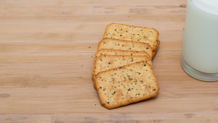 biscuits  on wooden board