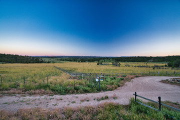 rural landscape with wooden fence